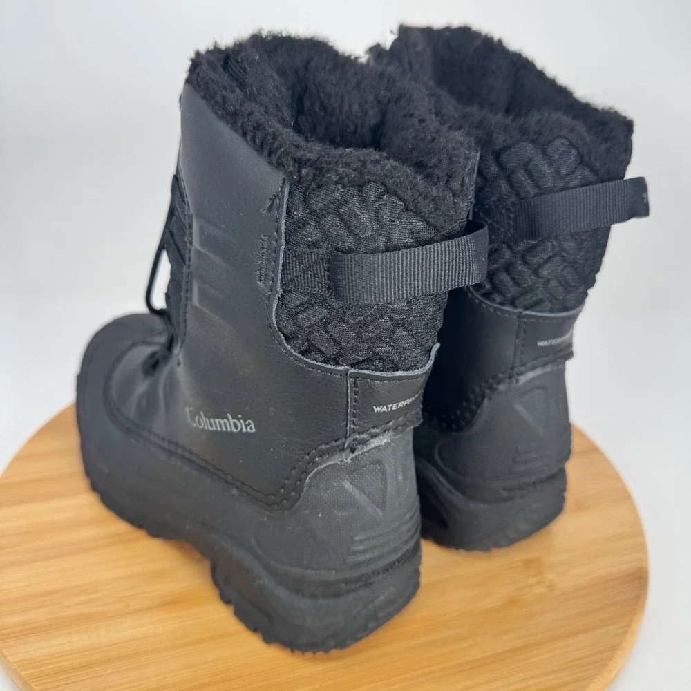 Columbia Kids Bugaboot Plus IV Omni-Heat Waterproof Winter Boots Black Kids Sz 4